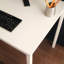 Bureau d'ordinateur contemporain en bois et métal Harry