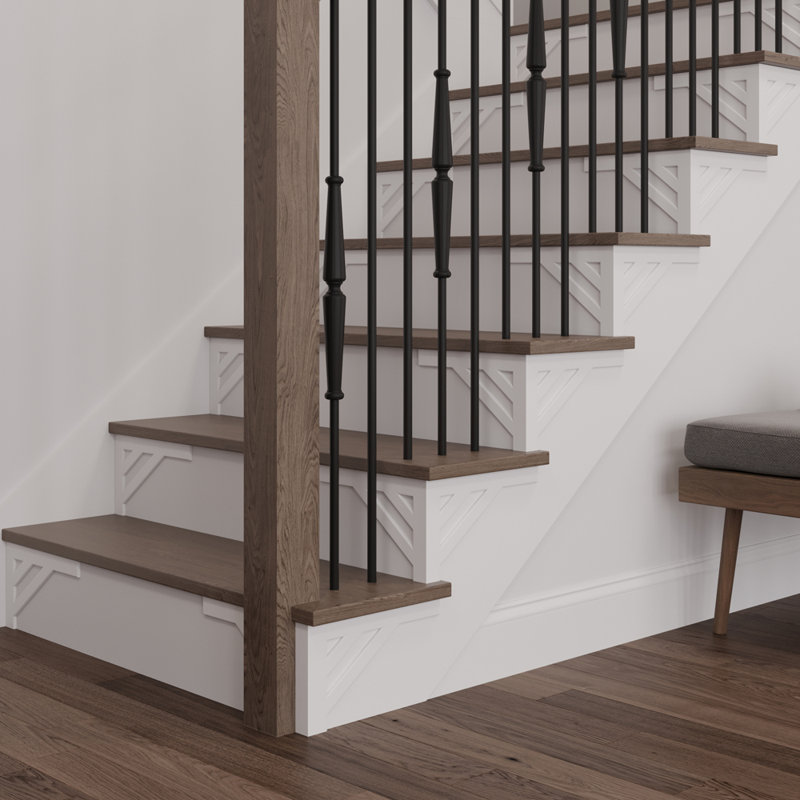 Embossed Birch Left Hand Stair Bracket for Elegant Stairways