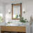 Keira-Mai Barn Door Bathroom Mirror, Black Wood Frame Wall Mounted Vanity Mirror with Metal Hanging Rod, Farmhouse Industrial Rectangle Wall Mirror for Bathroom-1214352522-1237467135