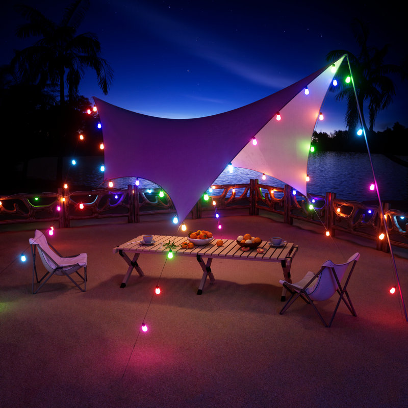 Guirlande lumineuse blanche chaude 48 "avec RVB 48" avec contrôle d'application, imperméable IP65