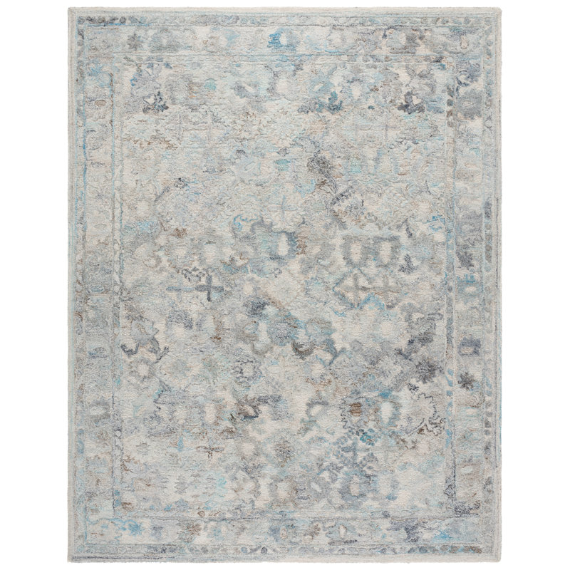 Tapis bleu clair / beige Ceola 126, Rectangle 4pi x 6 pi