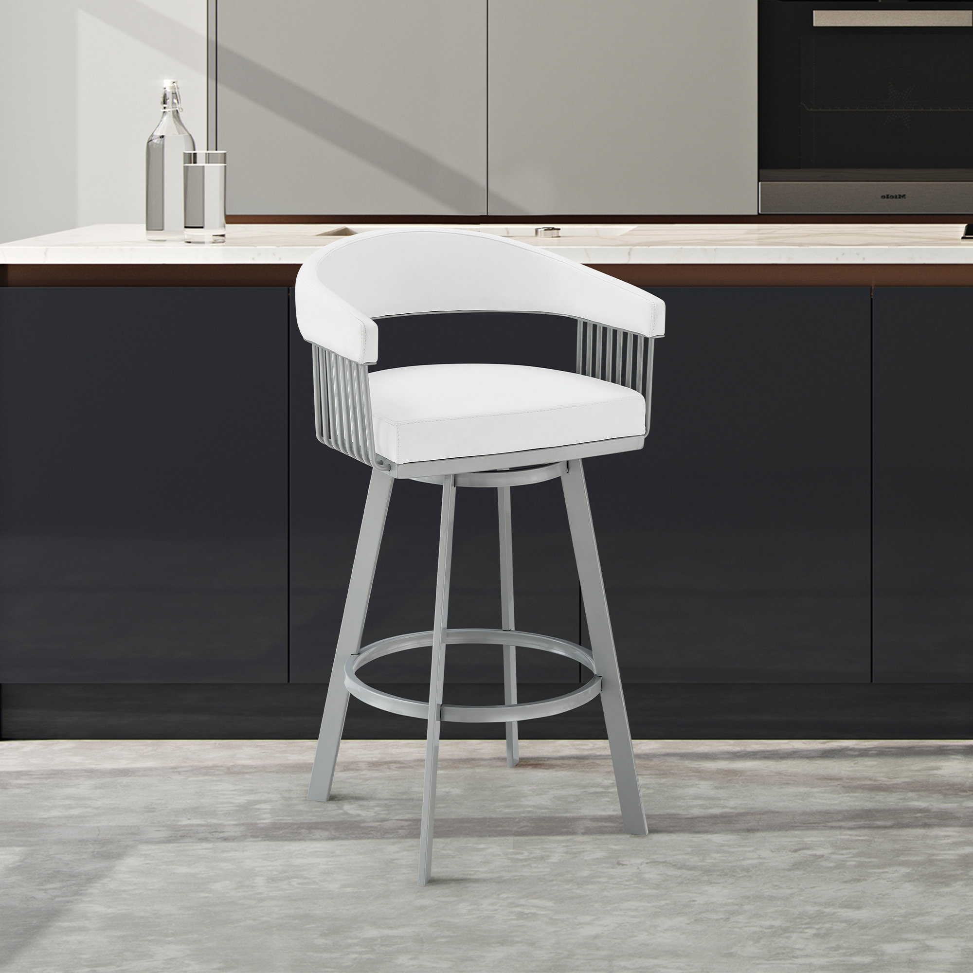 Wade Logan® Swivel Counter or Bar Height Bar Stool with Arms