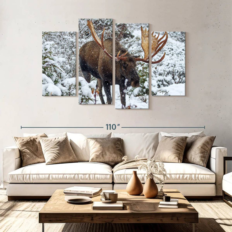 Moose In Winter, 54" H x 84" W