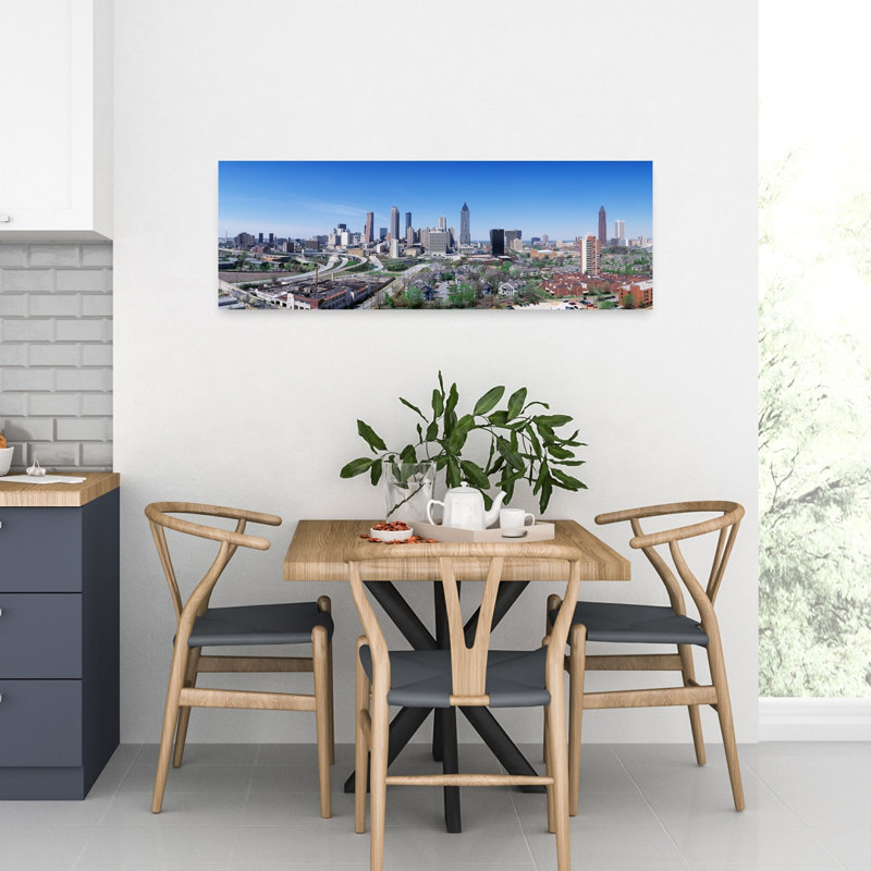USA Georgia Atlanta skyline 1 Piece Wrapped Canvas Panoramic Wall Art, 30.48 cm H x 91.44 cm W