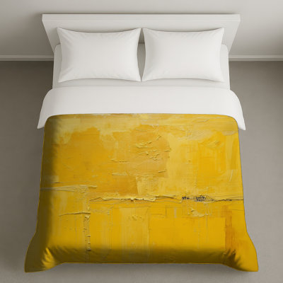Housses de couette texturées abstraites jaunes