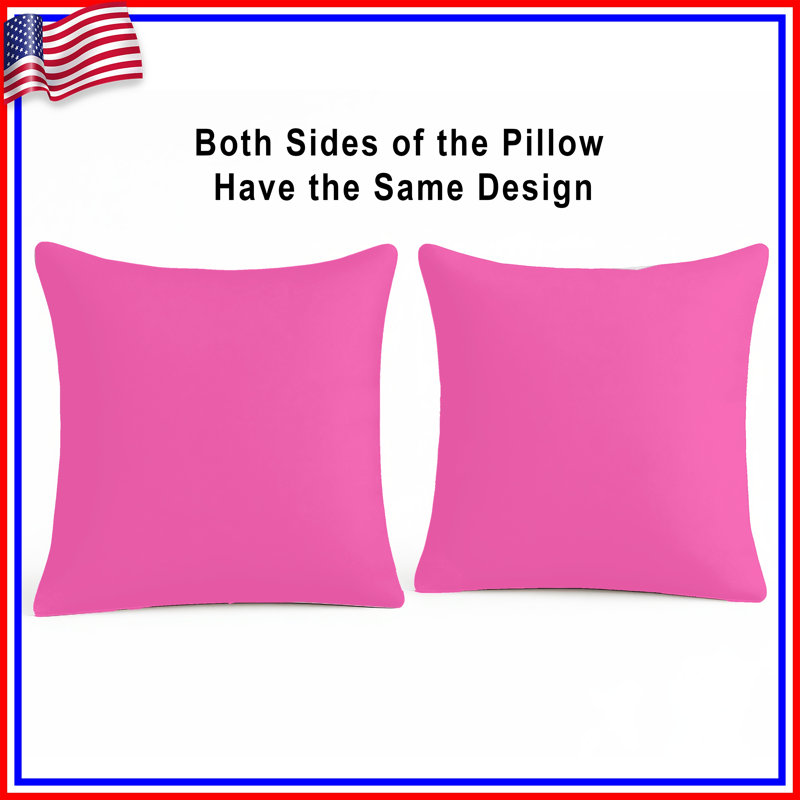 Coussins décoratifs unis à fond rose uni, 20 po x 20 po