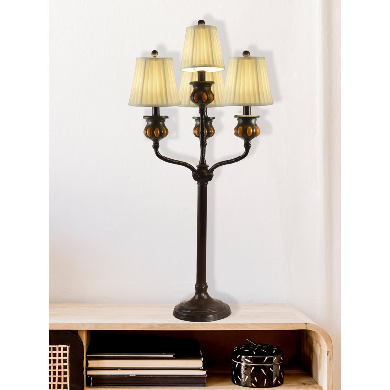 Glane Metal Buffet Lamp, Black/Brown