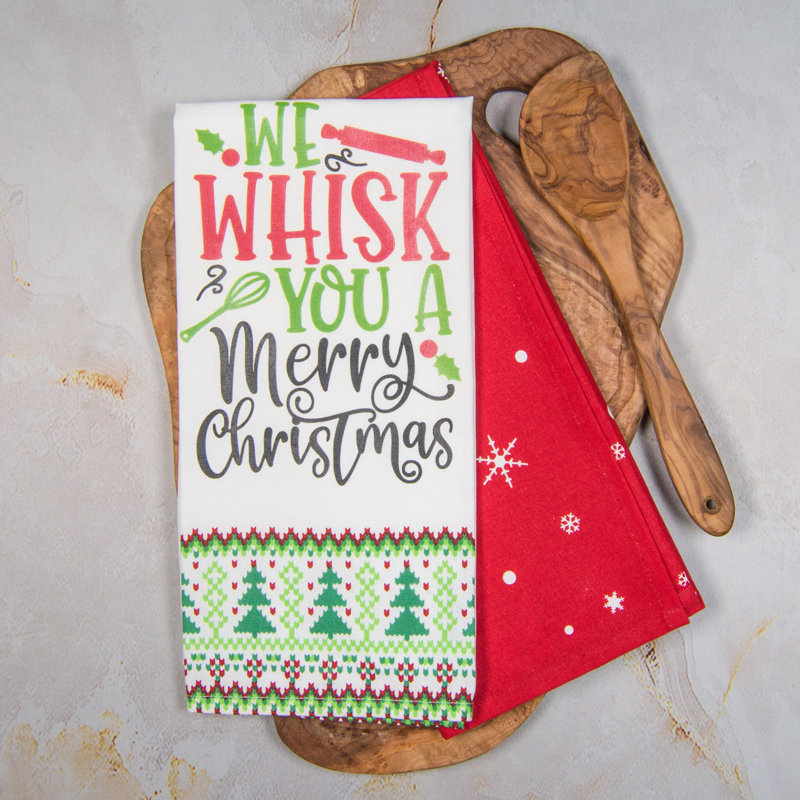 Ensemble de deux serviettes Whisk You Merry Christmas