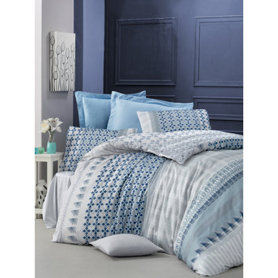 Cotton Satin Geometric Shapes Duvet Cover
