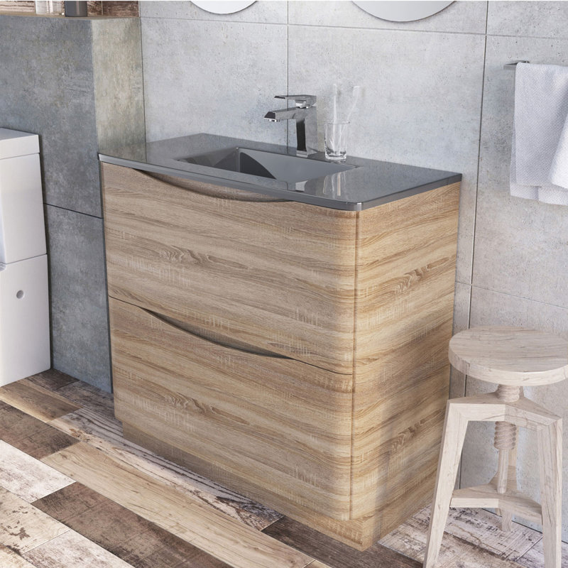 Stanhope 600mm Single Bathroom Vanity with Integrated Glass Basin