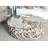 Driftwood Handmade Stacked Collage Living Room Coffee Table with Tempered Glass Top