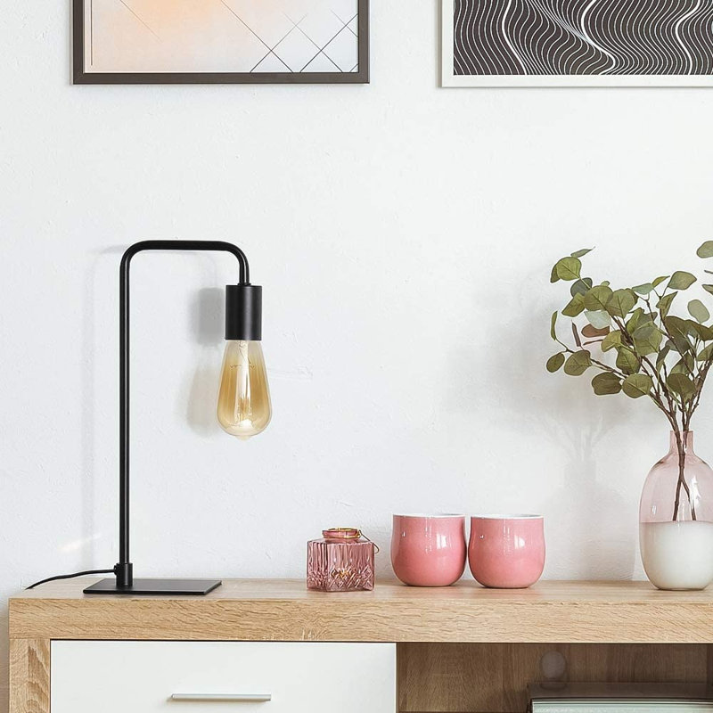Lampe de table standard avec USB, Noir