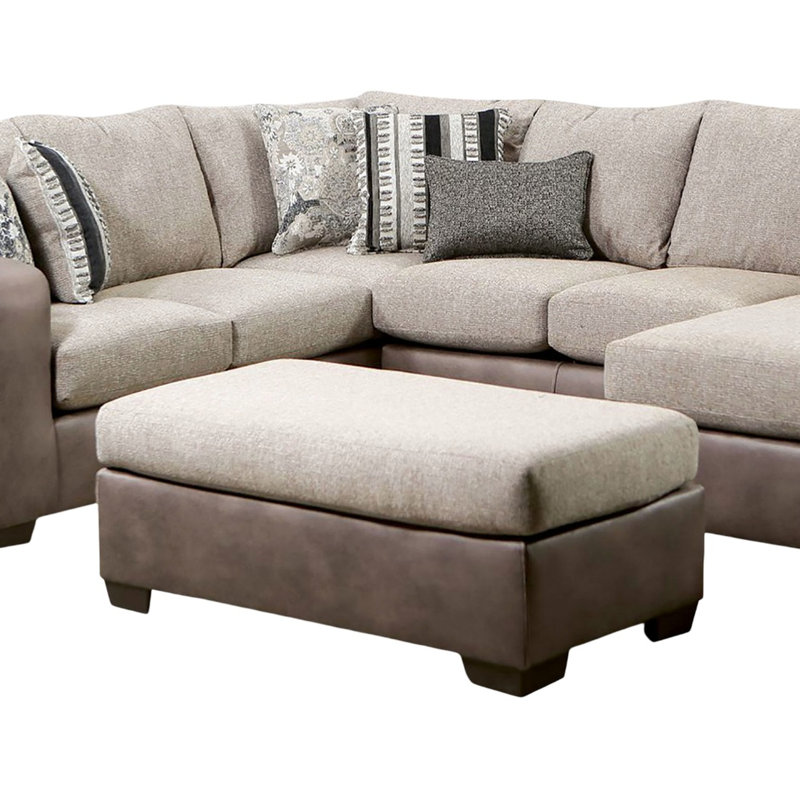 Revêtement brun et bicolore de conception contemporaine, pieds fuselés en plastique, fabrication en microfibre de bois massif, largeur de 38 po avec finition, tissu semblable au lin, profond