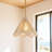 Boho 1-Light Scalloped Rope Pendant Light with Adjustable Gold Chain White Woven Shade Pendant Lighting 