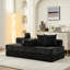 Canapé-lit convertible polyvalent, plancher en chenille noir pour la chambre à coucher, conception modulaire personnalisable, éponge de haute qualité, conception compacte à 3 niveaux, sans assemblage, housse de matelas pliable et antidérapante-1592798533
