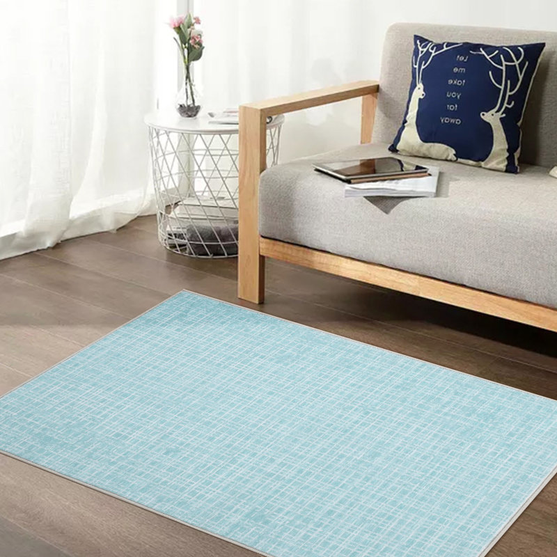 Lavarious Washable Plaid Indoor Rug, Rectangle 5' x 7'
