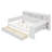 Wooden Full Size Daybed with Storage Shelves, Two Drawers & Study Desk – Multi-Functional Antique White Platform Bed-120643274