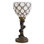 Petite lampe de table Tiffany en verre coloré 6 x 6 x 13,5 pouces pour bureau de chevet (perle crème)