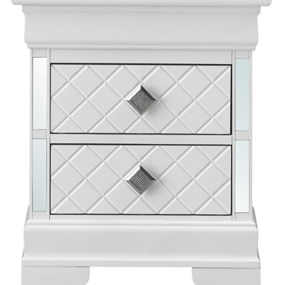 Sophisticated Silver Champagne Nightstand