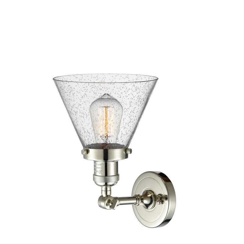 Agustine Flush Mount, Polished Nickel, 13.5" H x 7.75" W x 7.75" D