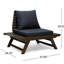 Chaise d'extérieur avec rembourrage et siège large - doublure en bois gris foncé agrandie