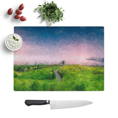 Glass Driving Through Tenerife in Abstract Chopping Board