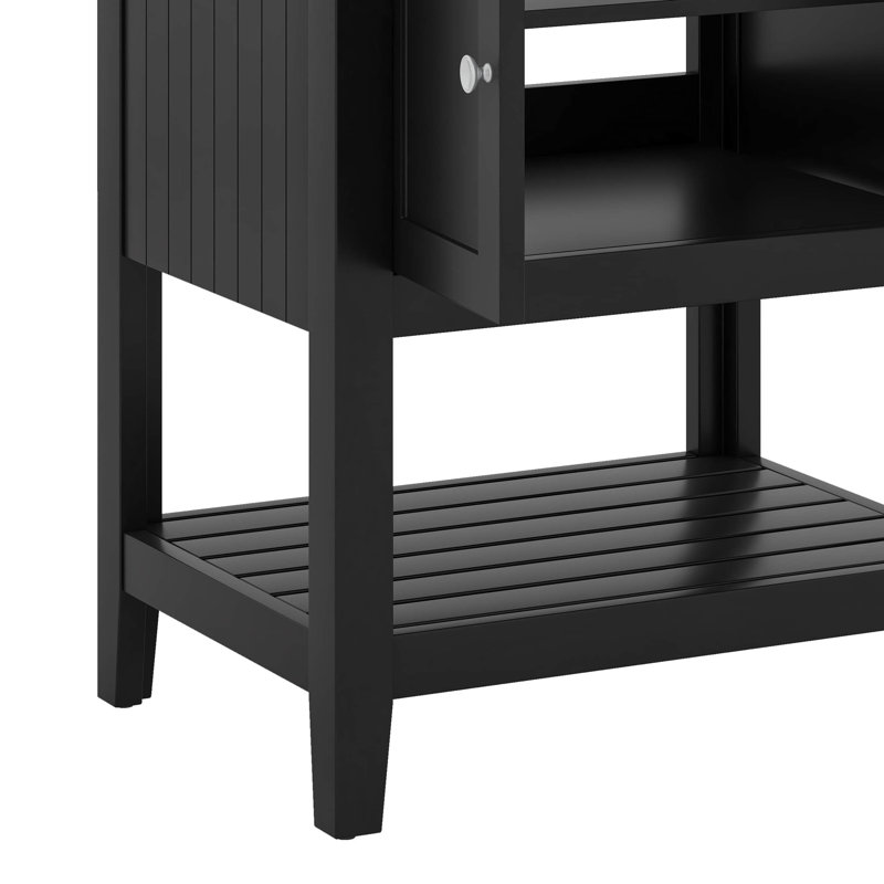 Meuble-lavabo élégant 24 po avec lavabo en céramique élégant, Noir