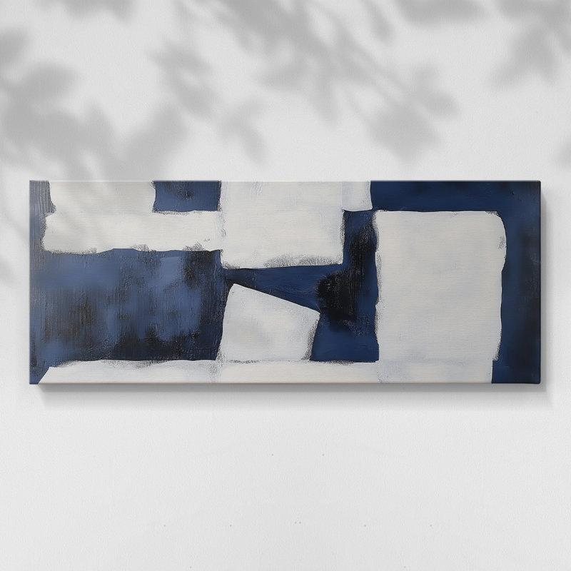 Toile tendue avec châssis abstrait # 6 XLIV, H 12 po x l 30 po