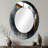 Black And Gold Abstract Shapes And Lines II - Modern Oval Wall Mirror-1869356345