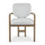 Set of 2 Upholstered Arm Dining Chairs with Rubber Wood Frame and Beige Fabric Upholstery-1786081097-1786081096