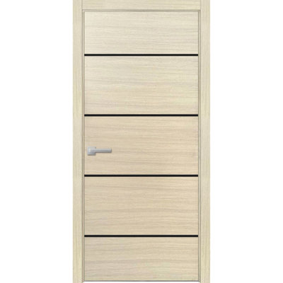 Porte intérieure moderne en bois avec quincaillerie | Planum 0015 | Garnitures à panneau simple | Portes de salle de bain robustes