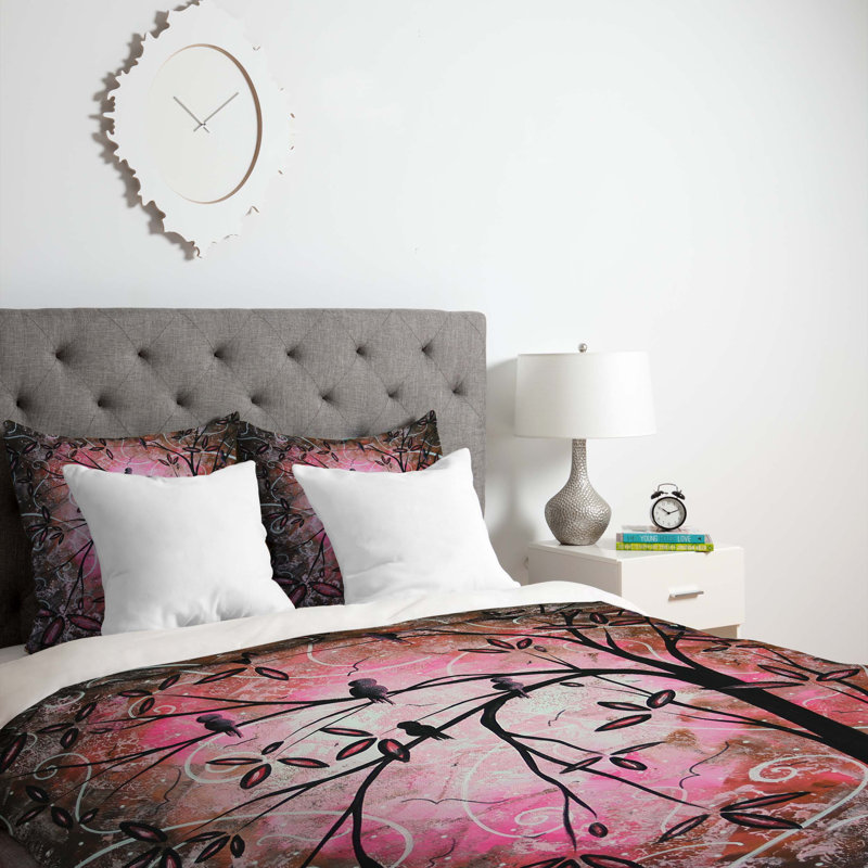 Madart Inc Polyester Floral Duvet Cover, King Duvet Cover + 2 King Shams, Lightweight