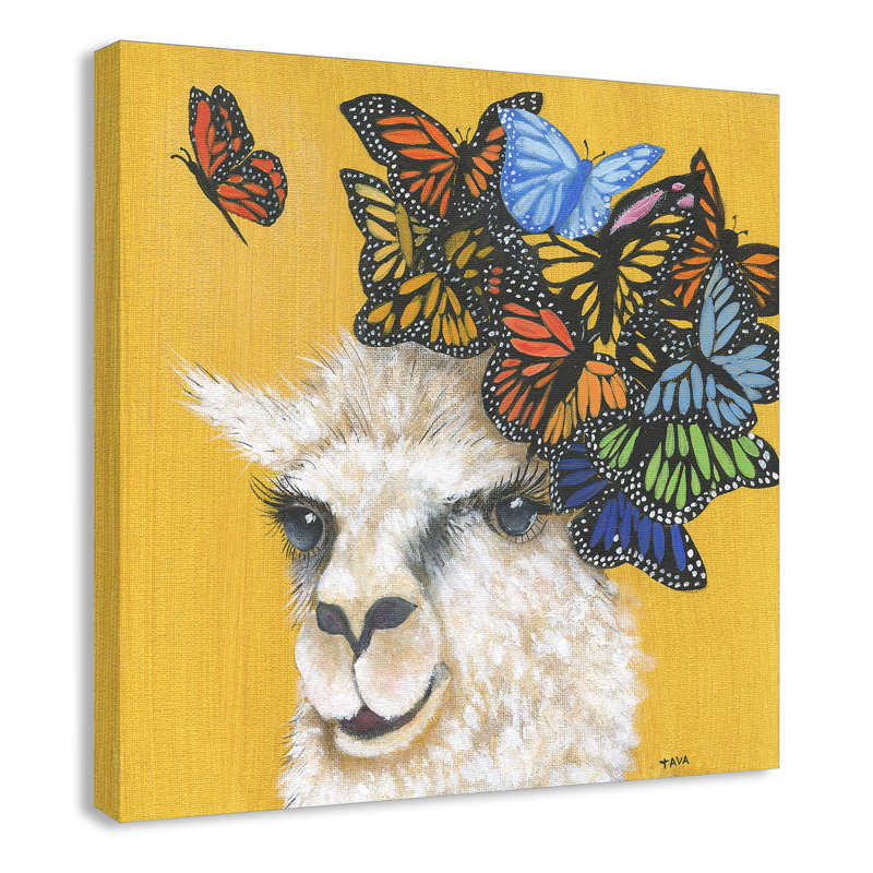 Llama Animals, 12" H x 12" W x 1.5" D, Canvas