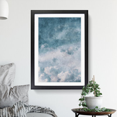 Airplane Flying Through the Clouds - Picture Frame Graphic Art