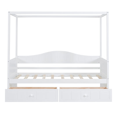 Haleena Twin Daybed with Drawers and Canopy