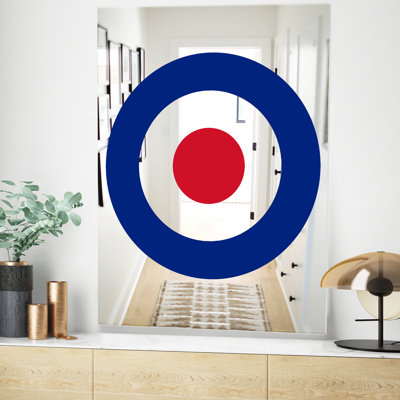 Bullseye rouge et bleu - miroir Mid-Century - miroir décoratif