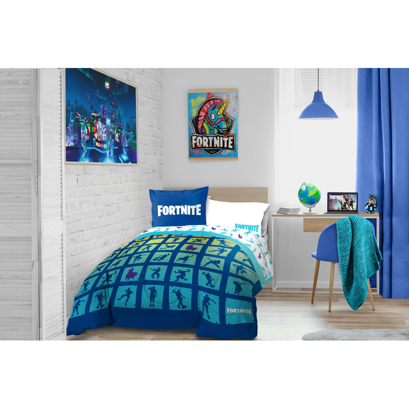 Level Up Fortnite Boogie Bomb Bed Set Twin Comforter Additional Pieces