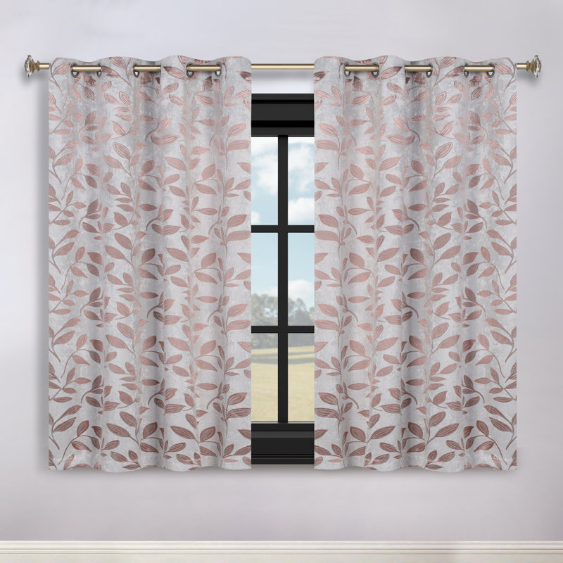 Panneaux de rideaux à passe-tringle en polyester Finklea, Champagne, l 42 po x L 63 po