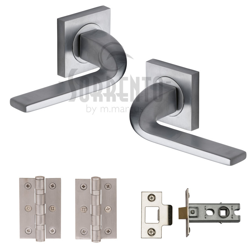Heritage Brass Stanford Door Handle Kit, Satin Chrome
