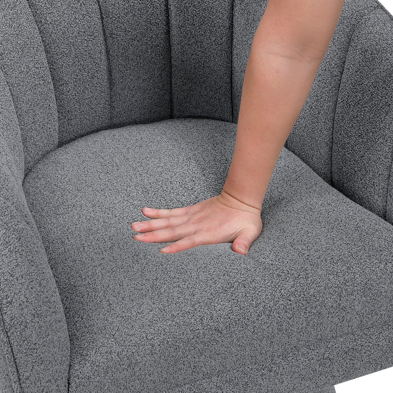Fauteuil d'appoint pivotant Modern Boucle Upholstery, Gris foncé