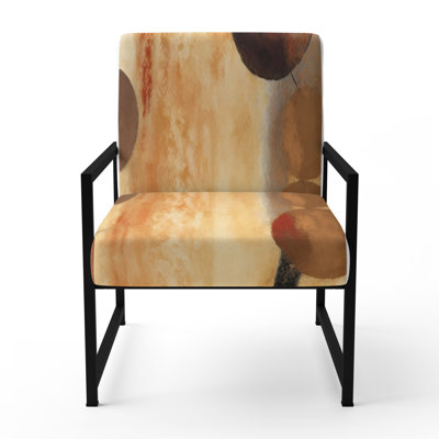 Aged Barrel Universes I - Upholstered Contemporary Arm Chair, Modern Abstract Accent Chair