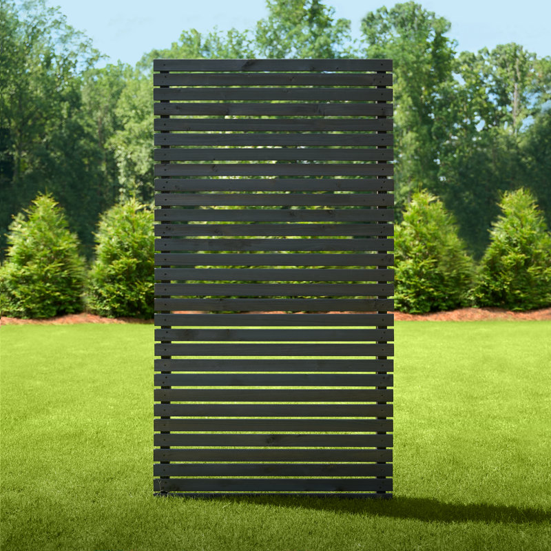 Écran d'intimité en bois anthracite Ascl Enclo 6 pi H x l 3,1 pi (1 panneau), écran d'intimité de patio décoratif, poubelles idéales pour cacher, panneau de clôture d'intimité extérieur, clôture de climatiseur, EC18042