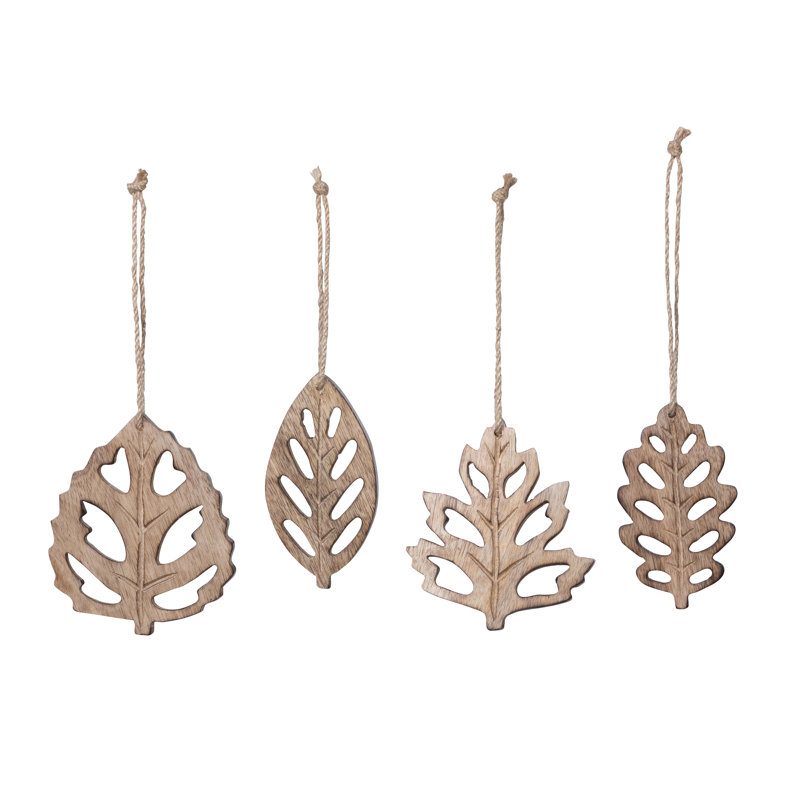 5.5'' Mango Wood Plants & Flowers Hanging Figurine Ornament