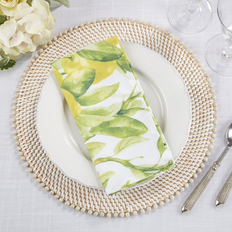 Lemon Printed Cloth Napkins, Set Of 4 , 20" x 20"