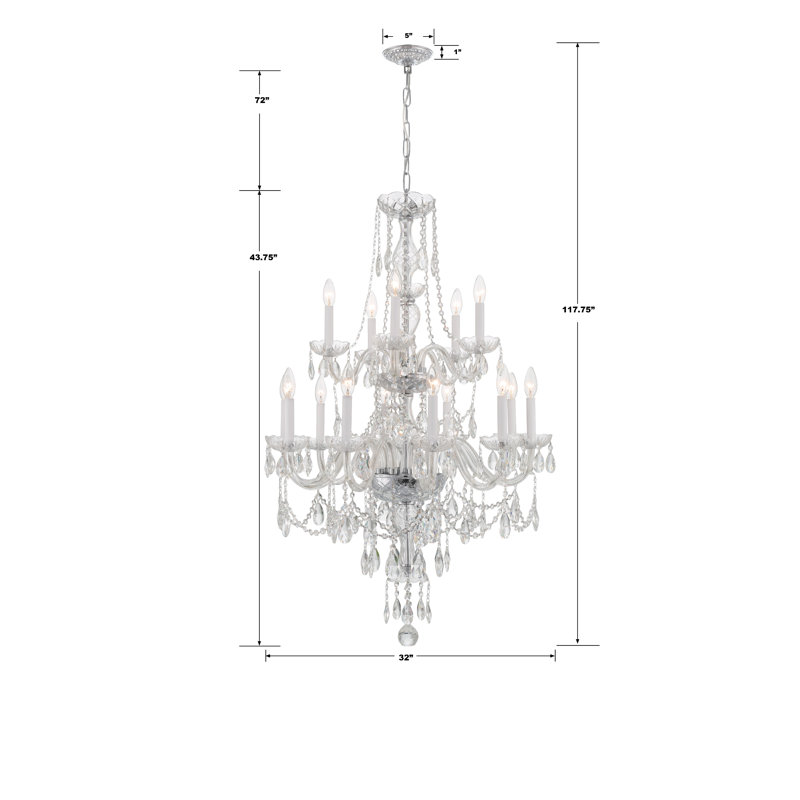 Lustre classique 15 lumières Irl, Argent