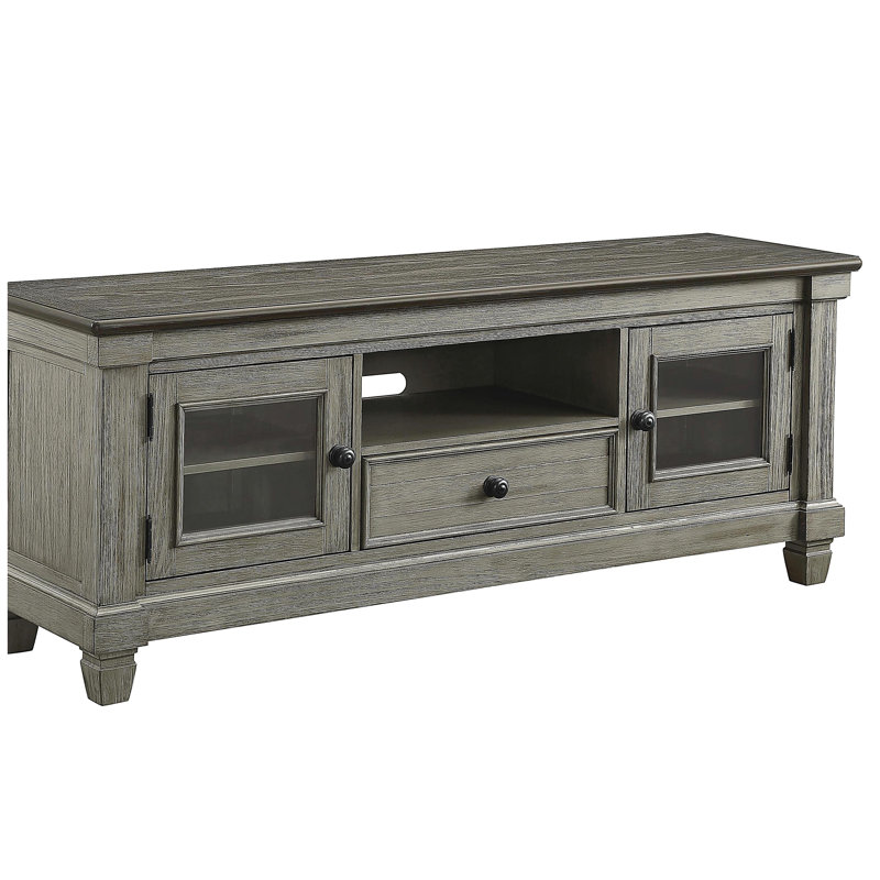 1 meuble de salon en bois avec tiroirs, café et meuble télé gris rétro, Gris antique / café