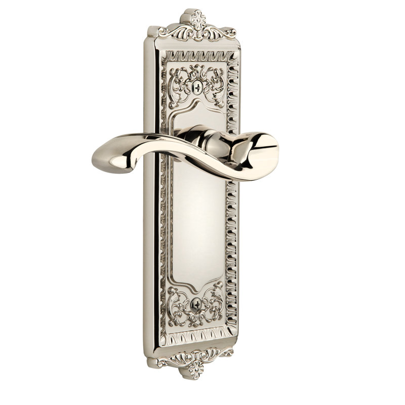 Assiette double Grandeur Windsor avec levier Portofino, Nickel poli