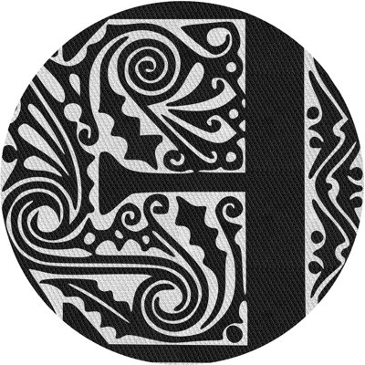 Tapis noir tissé à la machine