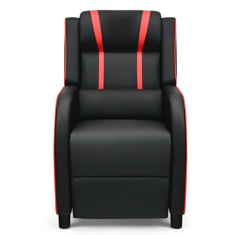 Fauteuil de massage inclinable Racing Gaming, Similicuir noir/rouge
