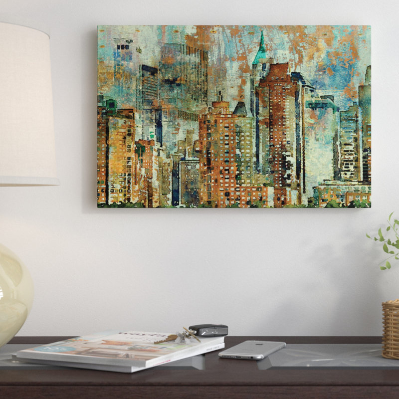 Reproduction d’art sur toile tendue new york, H 8 po x l 12 po x P 0,75 po, Toile tendue, Pas de tapis